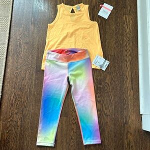 NWT Size M/8-10 Athleta Daybreak Tank and Printed Chit Chat Capri